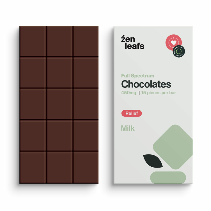 Zen Leafs Full Spectrum Milk Chocolates 450mg